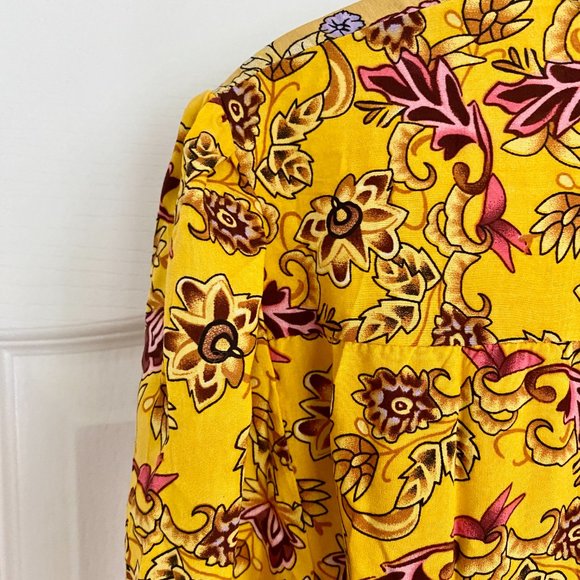 Long Sleeve Yellow Floral Maxi Dress from Shein with Purple Detail - Picture 10 of 14